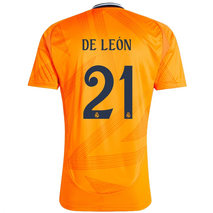 Gyermek Labdarúgás Jeremy De León #21 Narancs Idegenbeli Jersey 2024/25 Mez Póló Ing