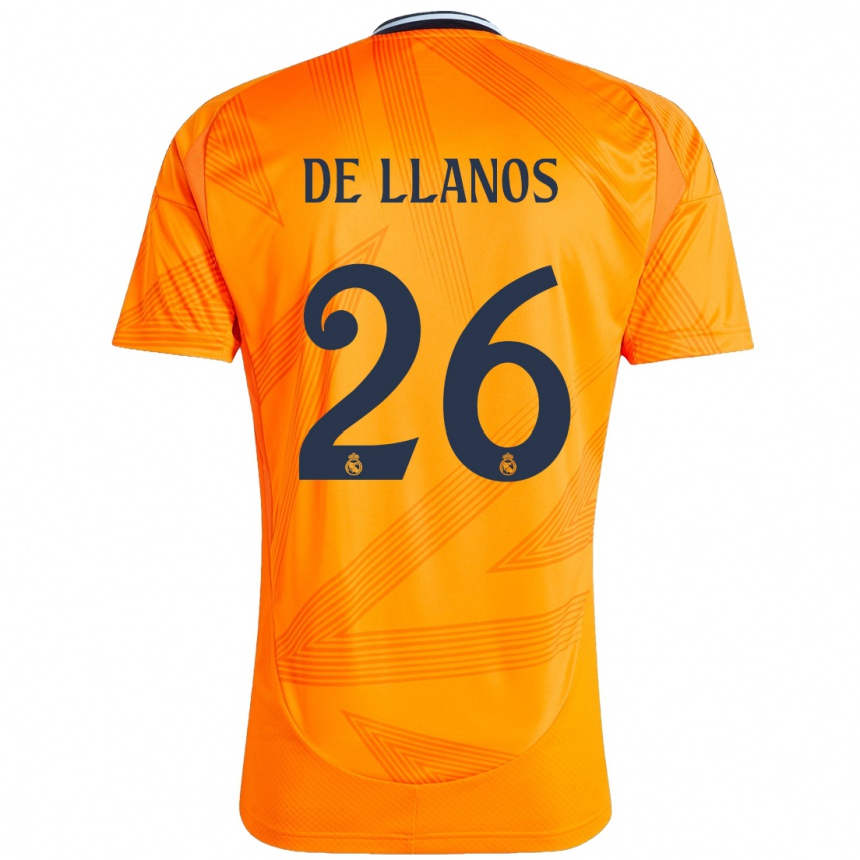 Gyermek Labdarúgás Hugo De Llanos #26 Narancs Idegenbeli Jersey 2024/25 Mez Póló Ing