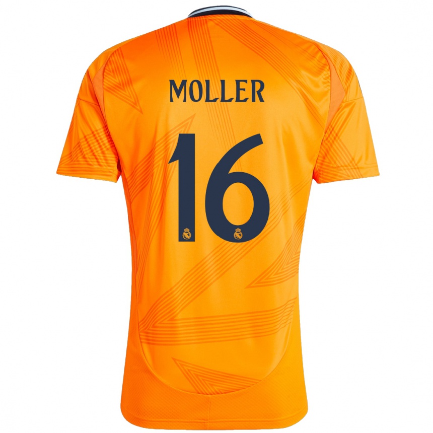 Gyermek Labdarúgás Caroline Moller #16 Narancs Idegenbeli Jersey 2024/25 Mez Póló Ing