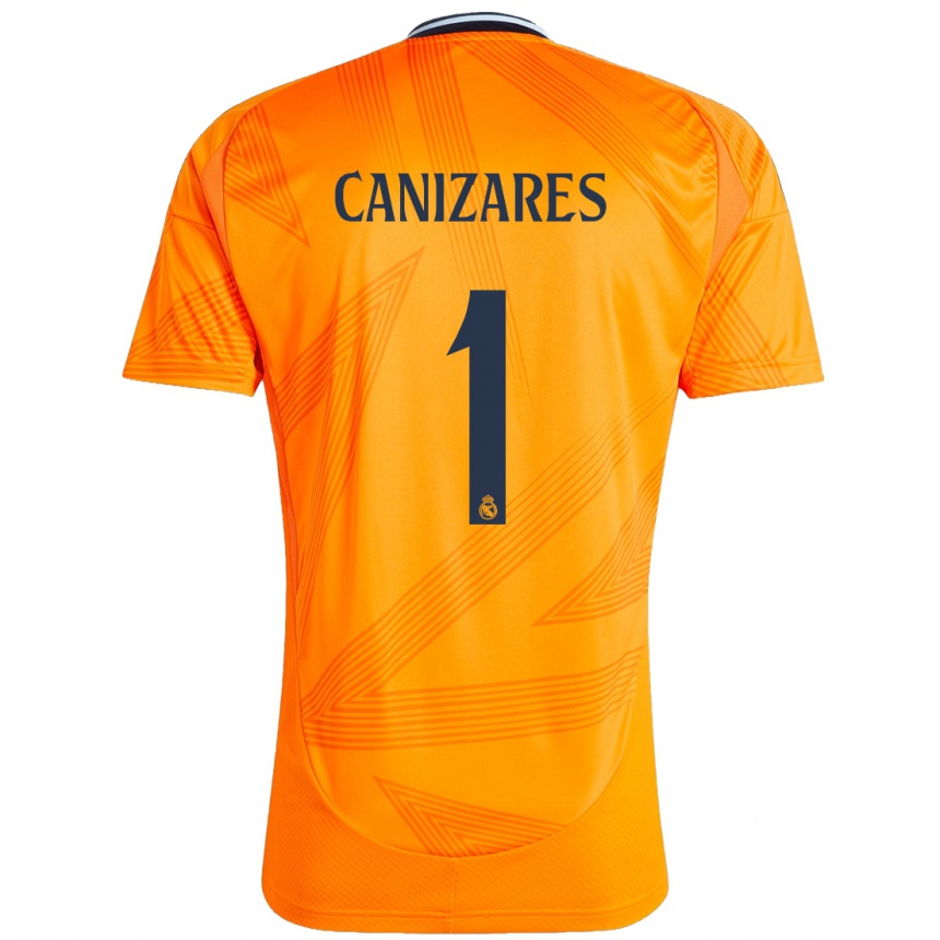 Gyermek Labdarúgás Lucas Cañizares #1 Narancs Idegenbeli Jersey 2024/25 Mez Póló Ing