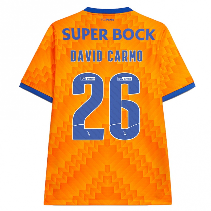 Gyermek Labdarúgás David Carmo #26 Narancs Idegenbeli Jersey 2024/25 Mez Póló Ing