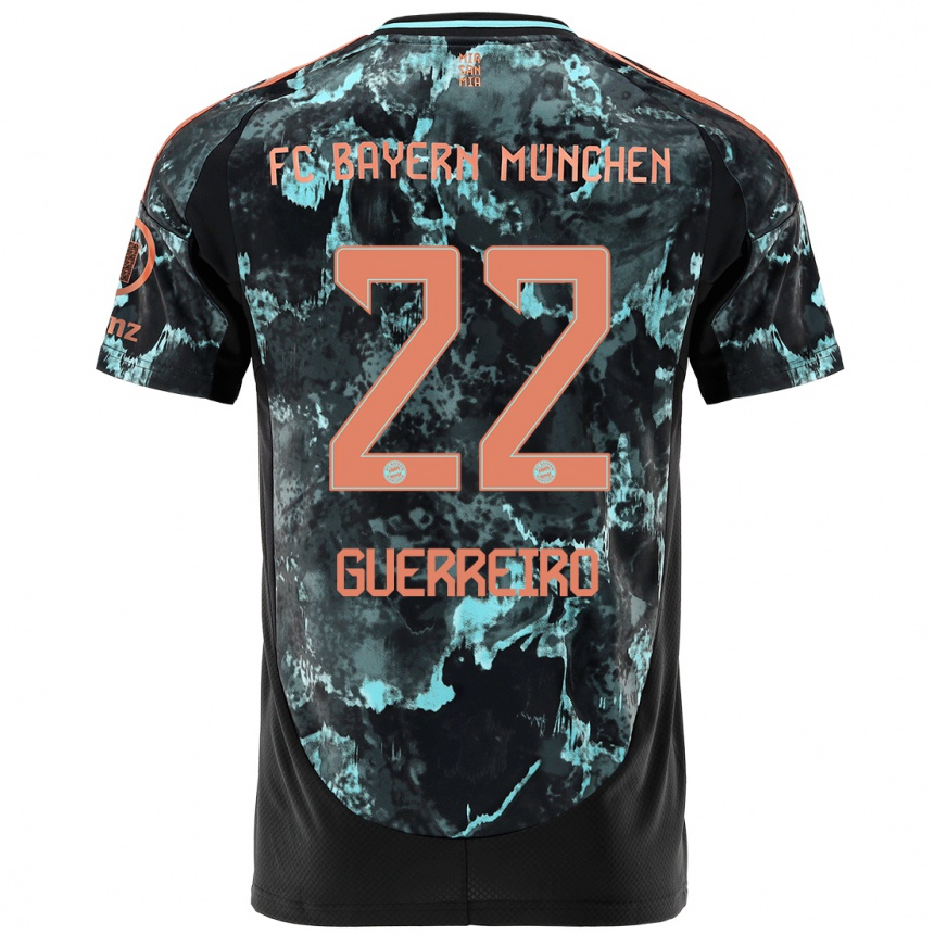 Gyermek Labdarúgás Raphael Guerreiro #22 Fekete Idegenbeli Jersey 2024/25 Mez Póló Ing