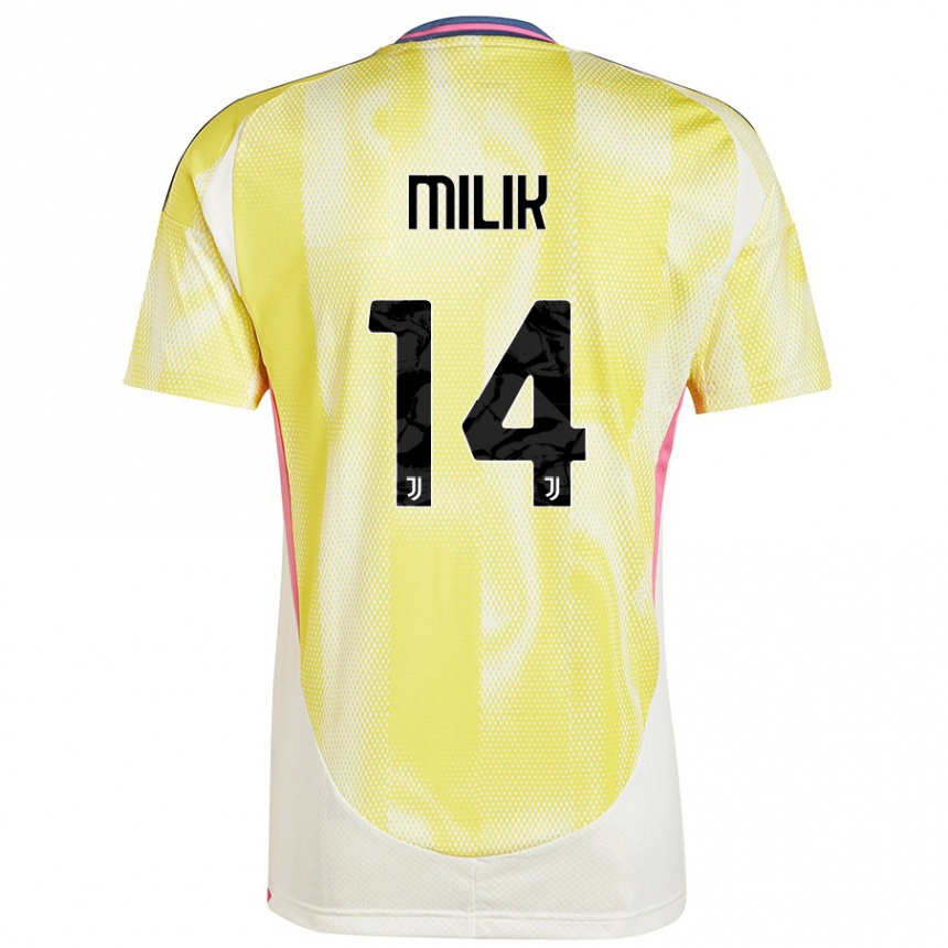 Gyermek Labdarúgás Arkadiusz Milik #14 Napsárga Idegenbeli Jersey 2024/25 Mez Póló Ing