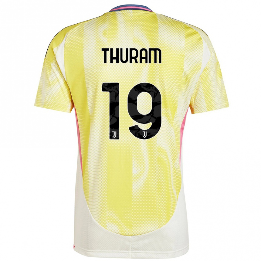 Gyermek Labdarúgás Khéphren Thuram #19 Napsárga Idegenbeli Jersey 2024/25 Mez Póló Ing