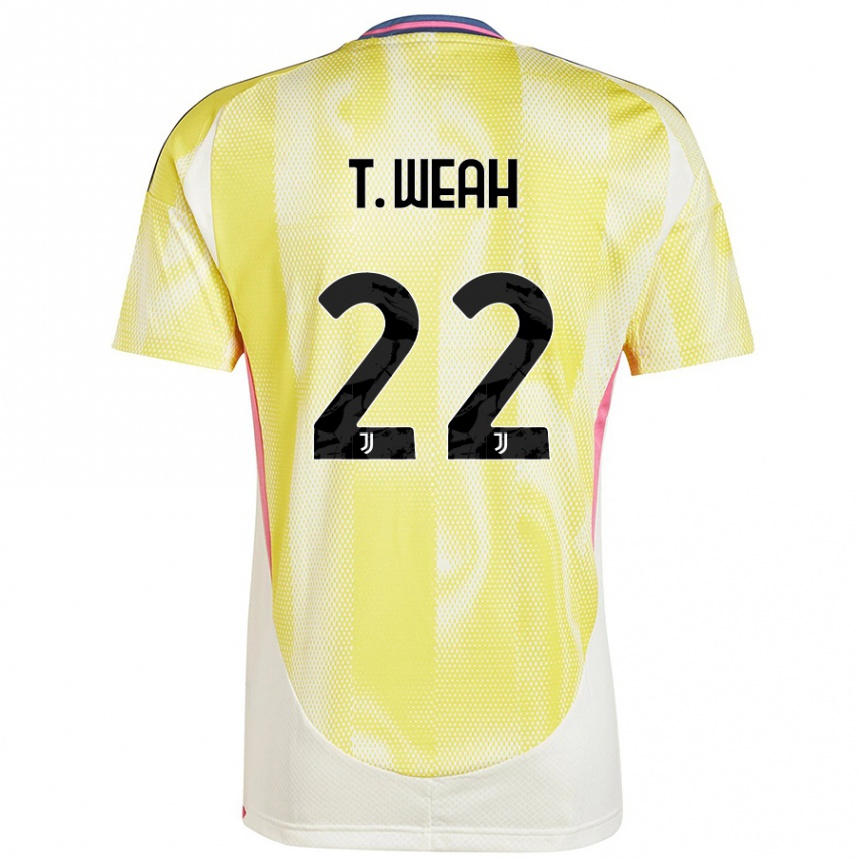 Gyermek Labdarúgás Timothy Weah #22 Napsárga Idegenbeli Jersey 2024/25 Mez Póló Ing