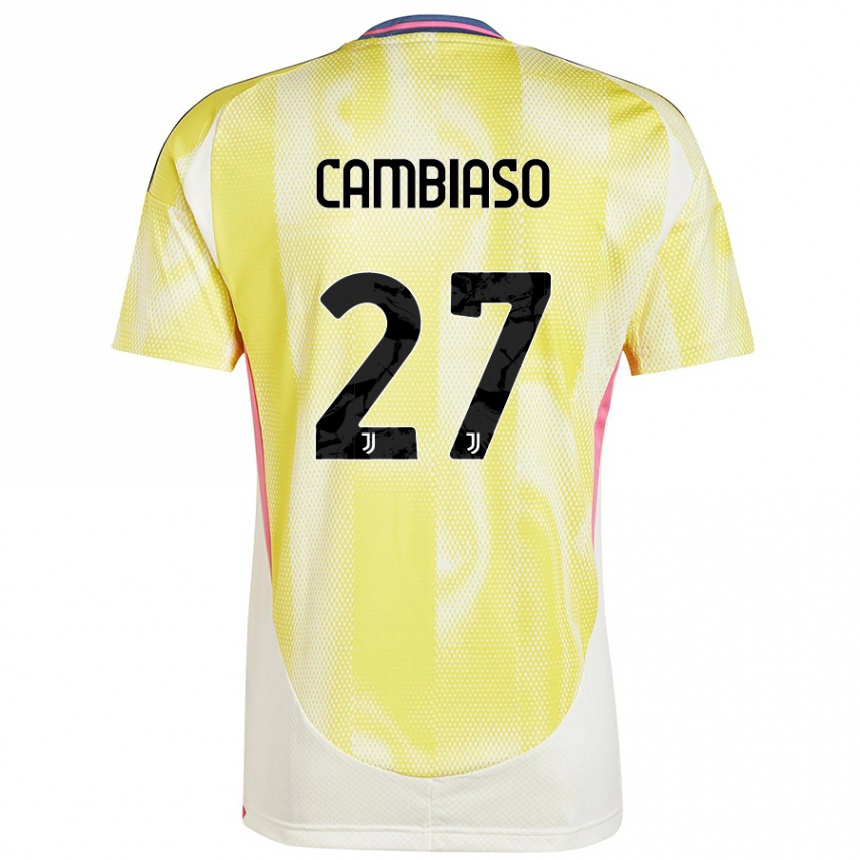 Gyermek Labdarúgás Andrea Cambiaso #27 Napsárga Idegenbeli Jersey 2024/25 Mez Póló Ing