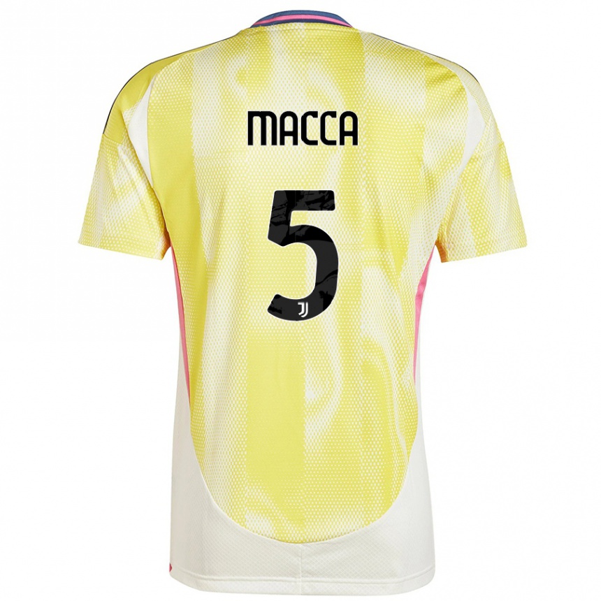 Gyermek Labdarúgás Federico Macca #5 Napsárga Idegenbeli Jersey 2024/25 Mez Póló Ing