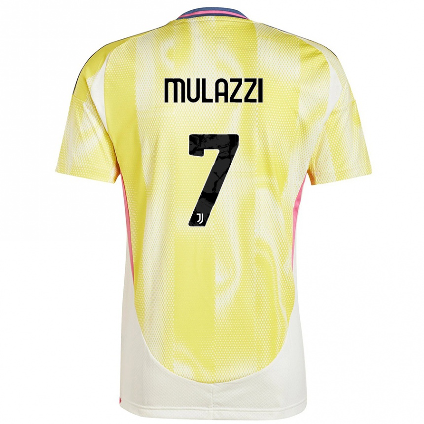 Gyermek Labdarúgás Gabriele Mulazzi #7 Napsárga Idegenbeli Jersey 2024/25 Mez Póló Ing