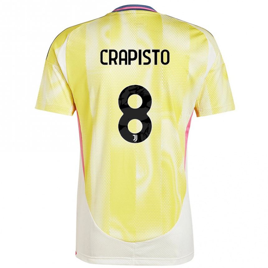 Gyermek Labdarúgás Francesco Crapisto #8 Napsárga Idegenbeli Jersey 2024/25 Mez Póló Ing