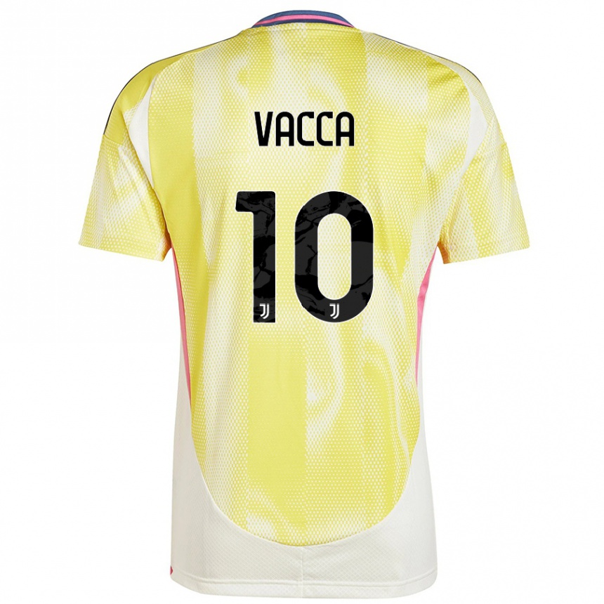 Gyermek Labdarúgás Alessio Vacca #10 Napsárga Idegenbeli Jersey 2024/25 Mez Póló Ing