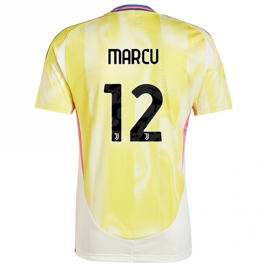 Gyermek Labdarúgás Alessio Marcu #12 Napsárga Idegenbeli Jersey 2024/25 Mez Póló Ing