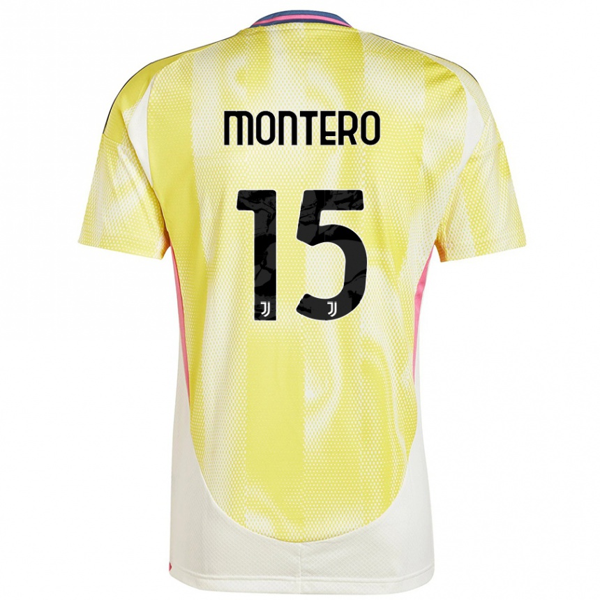 Gyermek Labdarúgás Alfonso Montero #15 Napsárga Idegenbeli Jersey 2024/25 Mez Póló Ing