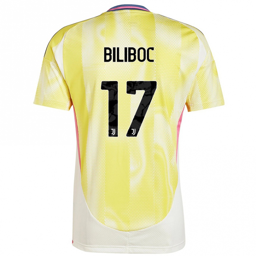 Gyermek Labdarúgás Lorenzo Biliboc #17 Napsárga Idegenbeli Jersey 2024/25 Mez Póló Ing