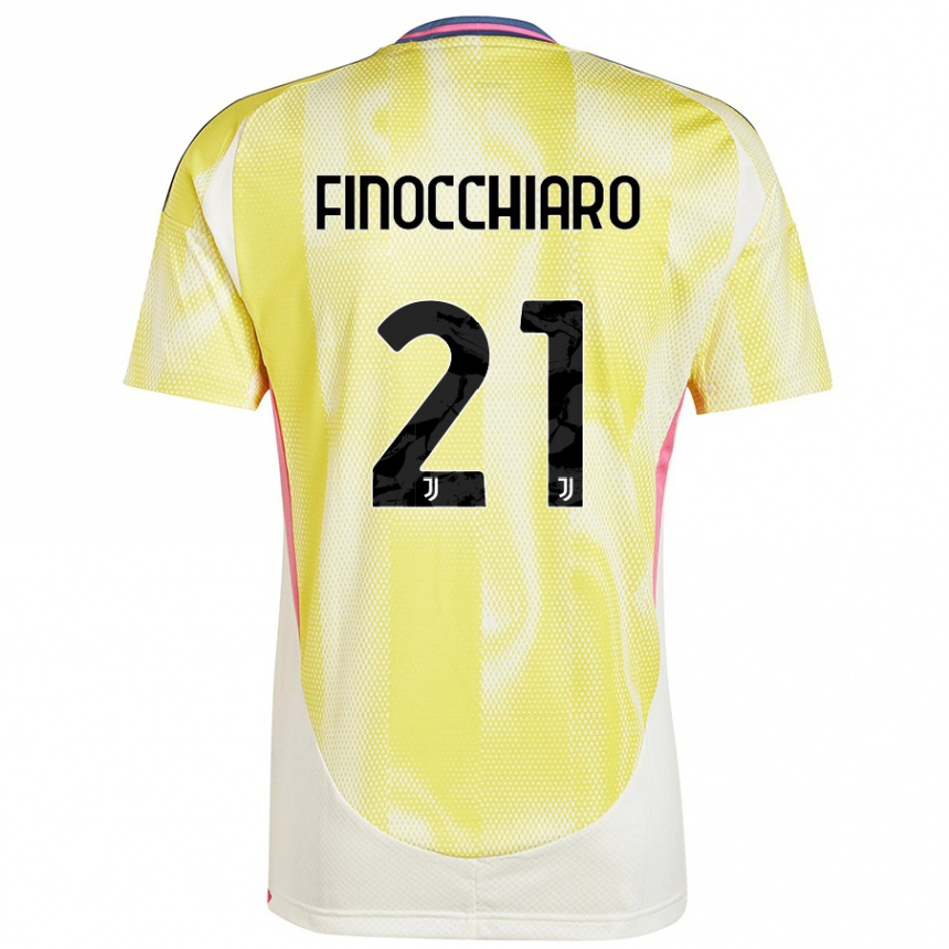 Gyermek Labdarúgás Gabriele Finocchiaro #21 Napsárga Idegenbeli Jersey 2024/25 Mez Póló Ing