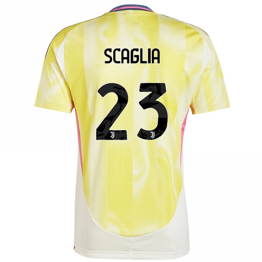 Gyermek Labdarúgás Filippo Scaglia #23 Napsárga Idegenbeli Jersey 2024/25 Mez Póló Ing