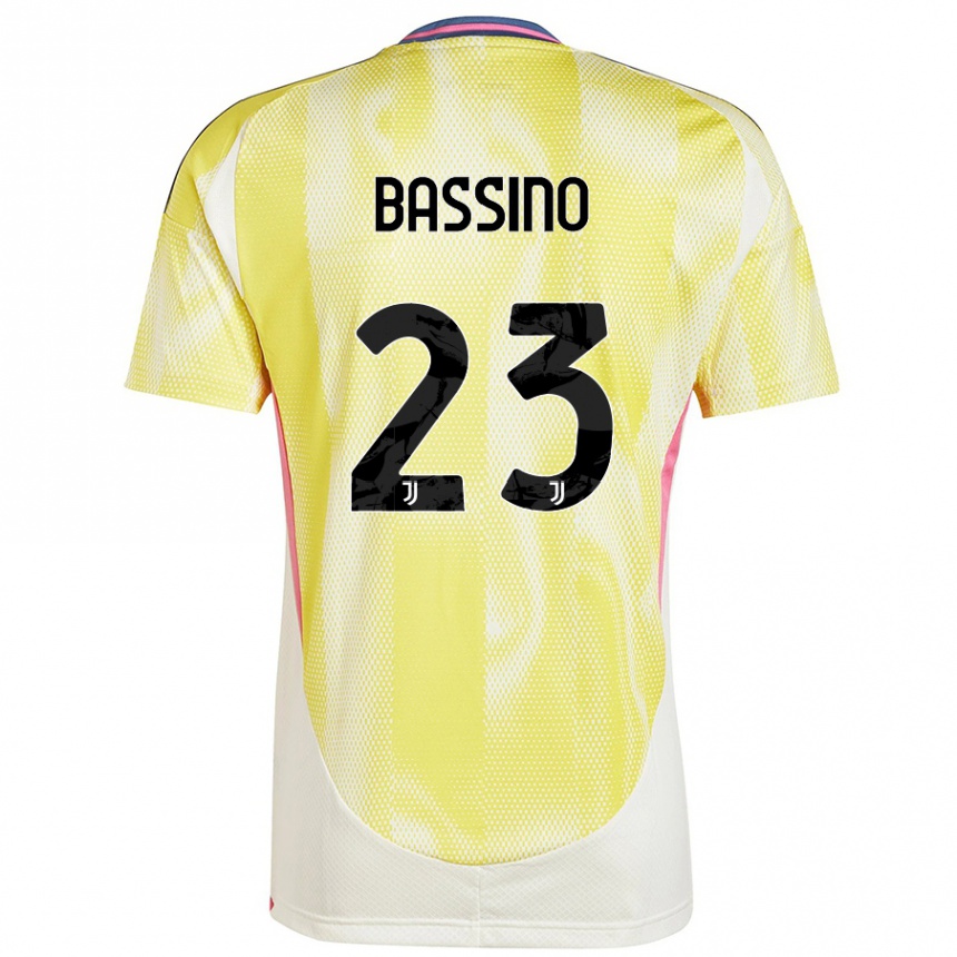 Gyermek Labdarúgás Alessandro Bassino #23 Napsárga Idegenbeli Jersey 2024/25 Mez Póló Ing