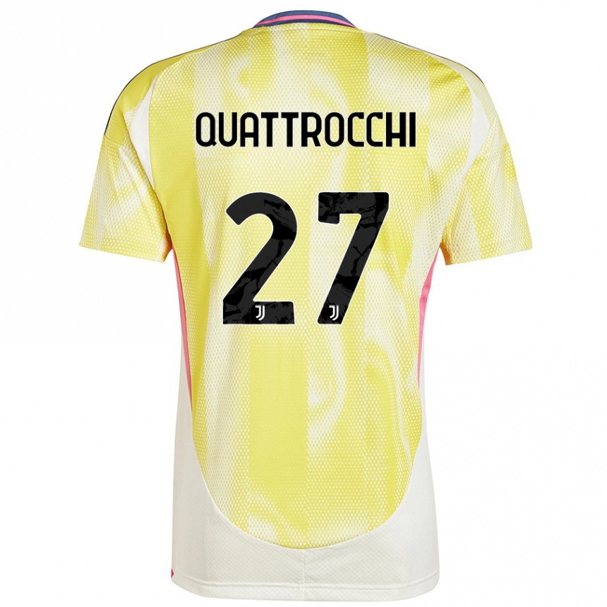 Gyermek Labdarúgás Juan Ignacio Quattrocchi #27 Napsárga Idegenbeli Jersey 2024/25 Mez Póló Ing