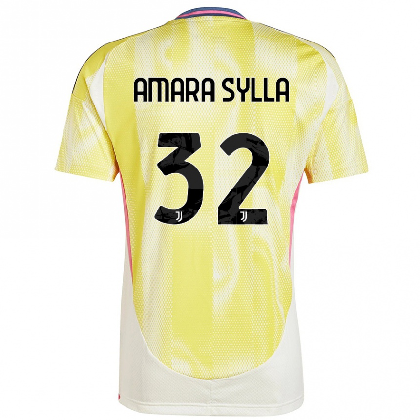 Gyermek Labdarúgás Idris Amara Sylla #32 Napsárga Idegenbeli Jersey 2024/25 Mez Póló Ing