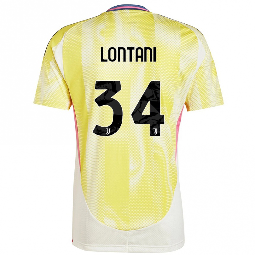 Gyermek Labdarúgás Matteo Lontani #34 Napsárga Idegenbeli Jersey 2024/25 Mez Póló Ing