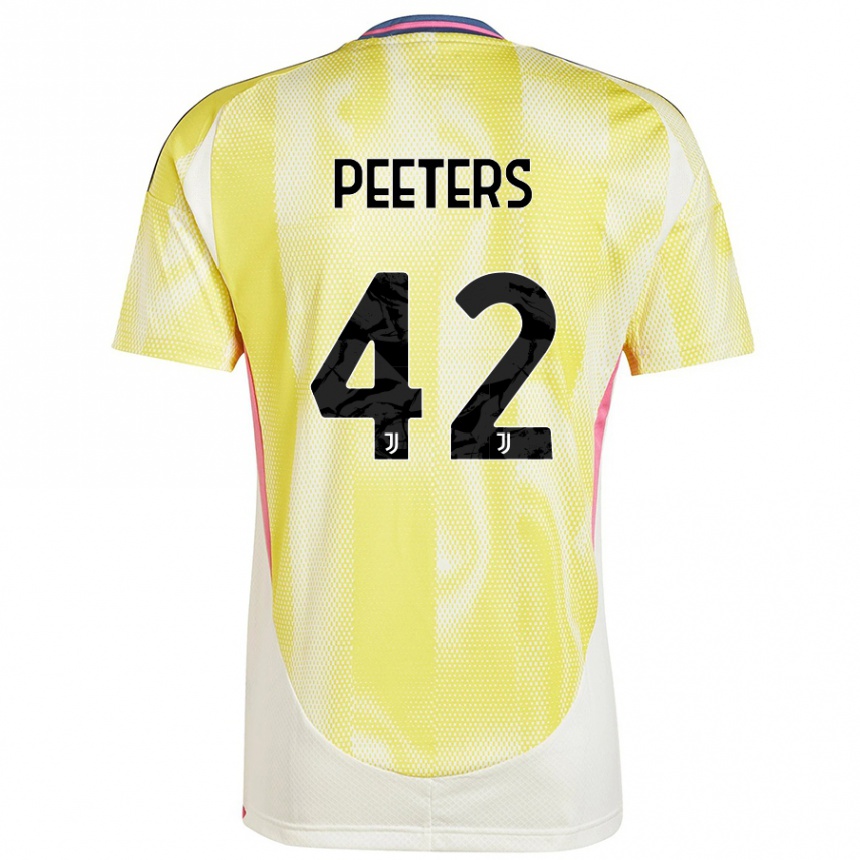 Gyermek Labdarúgás Daouda Peeters #42 Napsárga Idegenbeli Jersey 2024/25 Mez Póló Ing