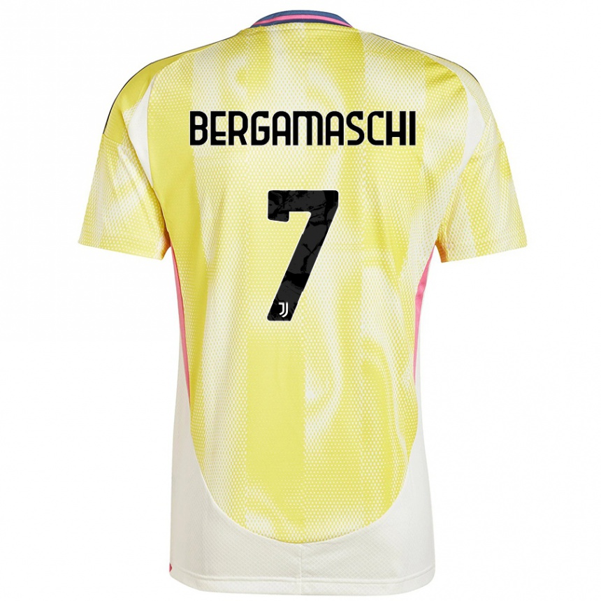 Gyermek Labdarúgás Valentina Bergamaschi #7 Napsárga Idegenbeli Jersey 2024/25 Mez Póló Ing