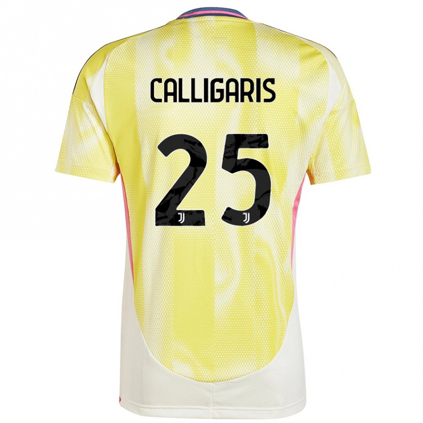 Gyermek Labdarúgás Viola Calligaris #25 Napsárga Idegenbeli Jersey 2024/25 Mez Póló Ing