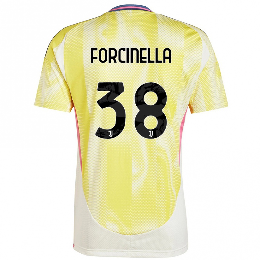 Gyermek Labdarúgás Camilla Forcinella #38 Napsárga Idegenbeli Jersey 2024/25 Mez Póló Ing