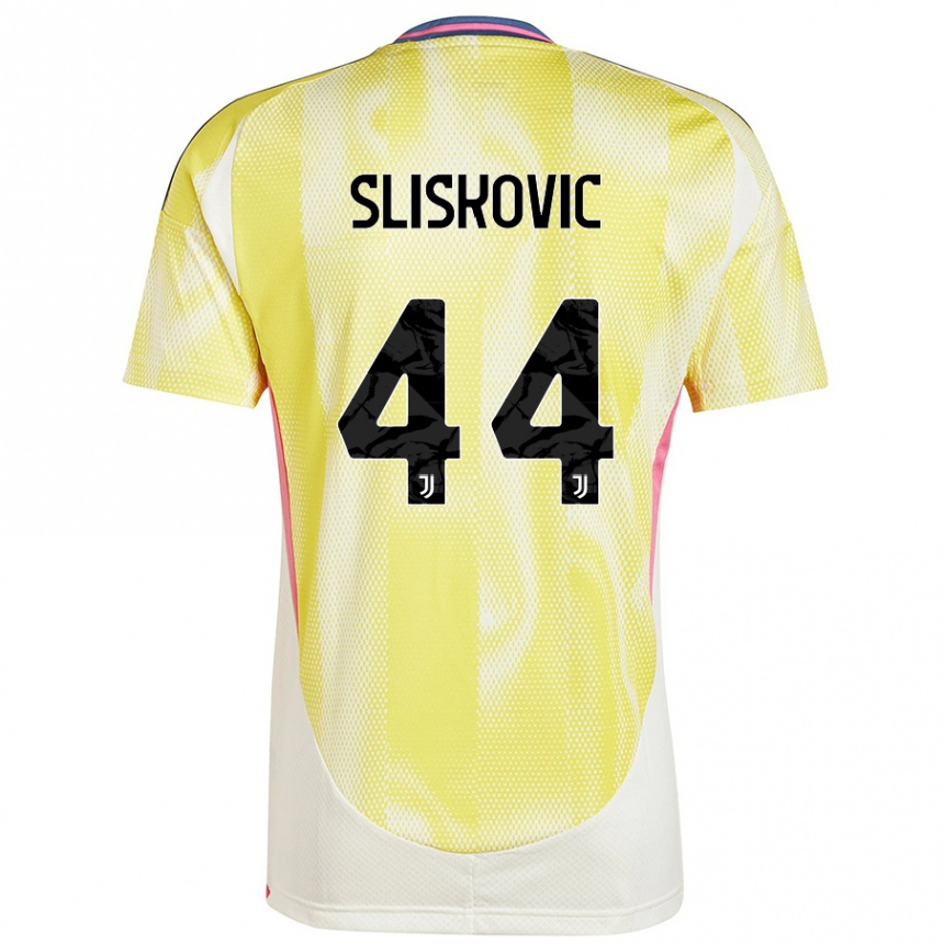 Gyermek Labdarúgás Gloria Slišković #44 Napsárga Idegenbeli Jersey 2024/25 Mez Póló Ing