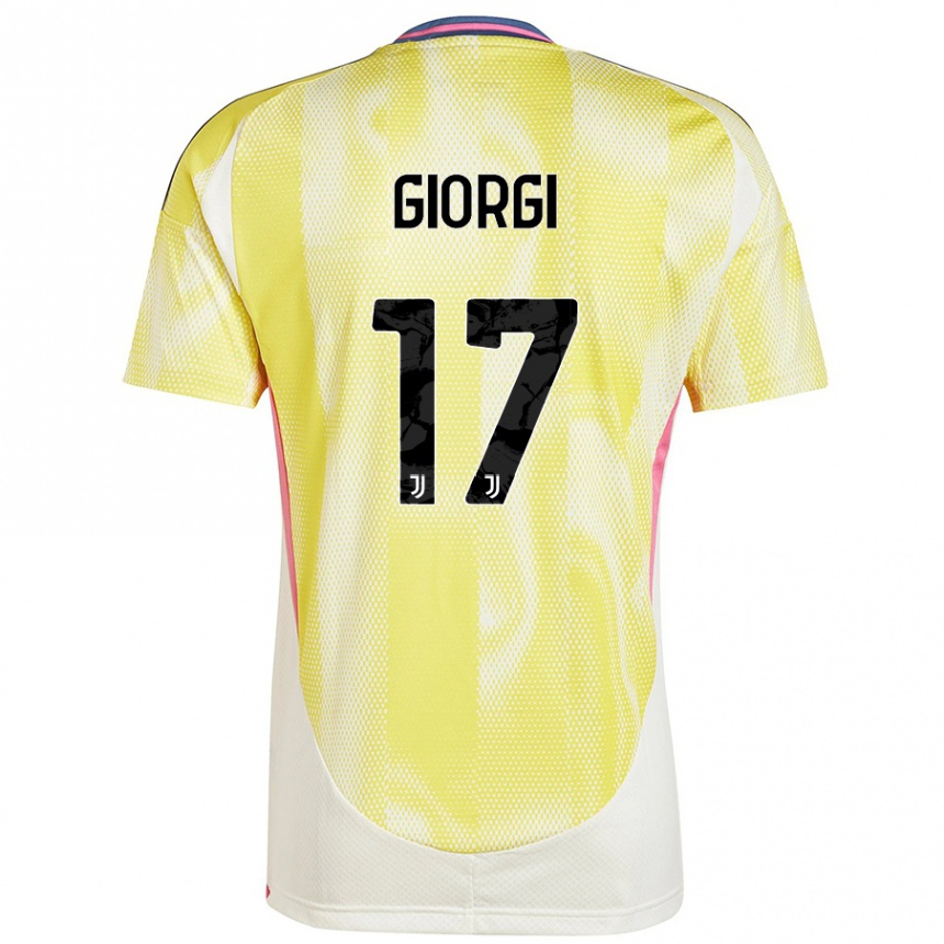 Gyermek Labdarúgás Lorenzo Giorgi #17 Napsárga Idegenbeli Jersey 2024/25 Mez Póló Ing