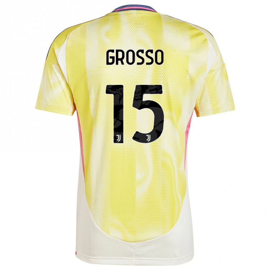 Gyermek Labdarúgás Julia Grosso #15 Napsárga Idegenbeli Jersey 2024/25 Mez Póló Ing