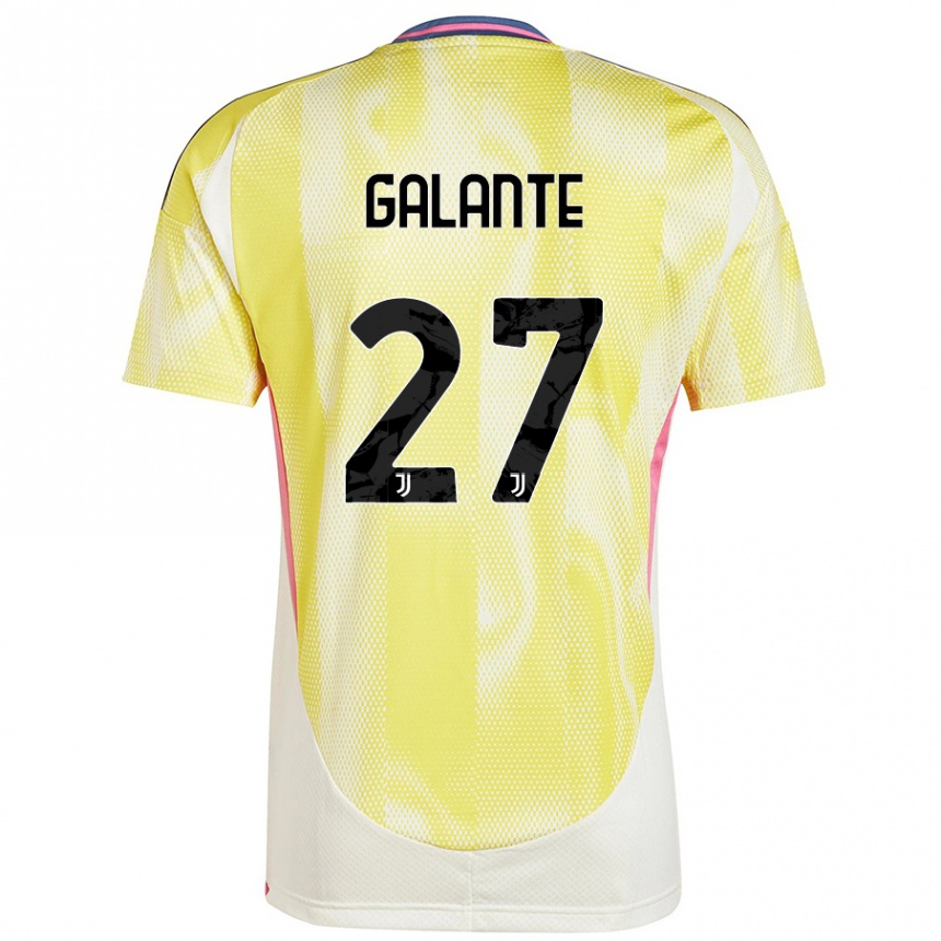 Gyermek Labdarúgás Tommaso Galante #27 Napsárga Idegenbeli Jersey 2024/25 Mez Póló Ing