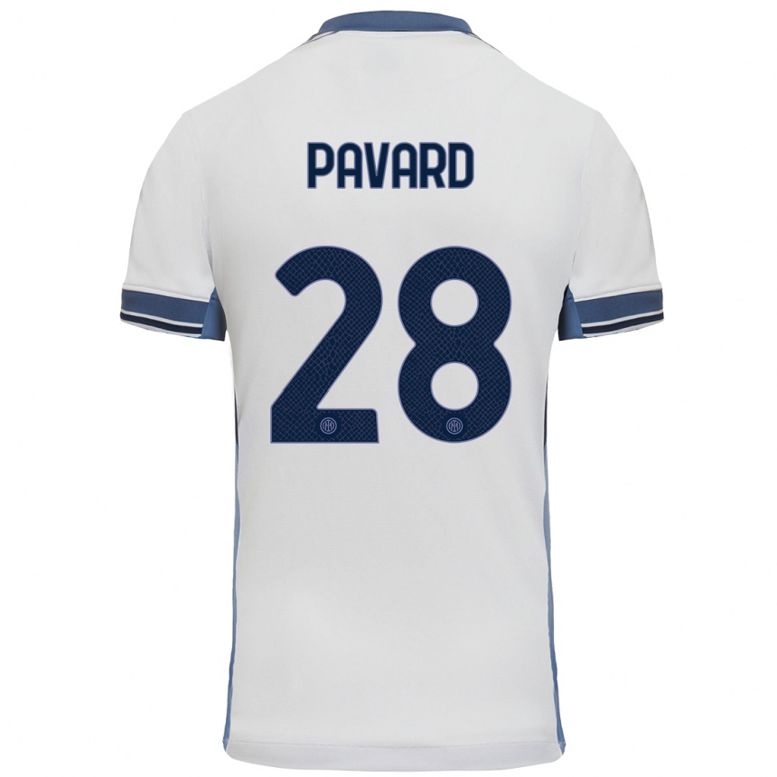 Gyermek Labdarúgás Benjamin Pavard #28 Fehér Szürke Idegenbeli Jersey 2024/25 Mez Póló Ing