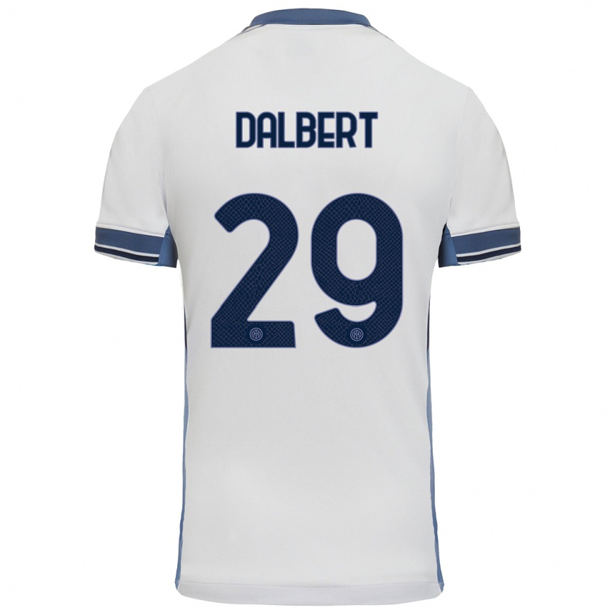 Gyermek Labdarúgás Dalbert #29 Fehér Szürke Idegenbeli Jersey 2024/25 Mez Póló Ing