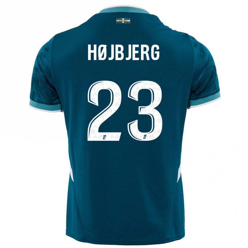 Gyermek Labdarúgás Pierre Emile Hojbjerg #23 Türkizkék Idegenbeli Jersey 2024/25 Mez Póló Ing