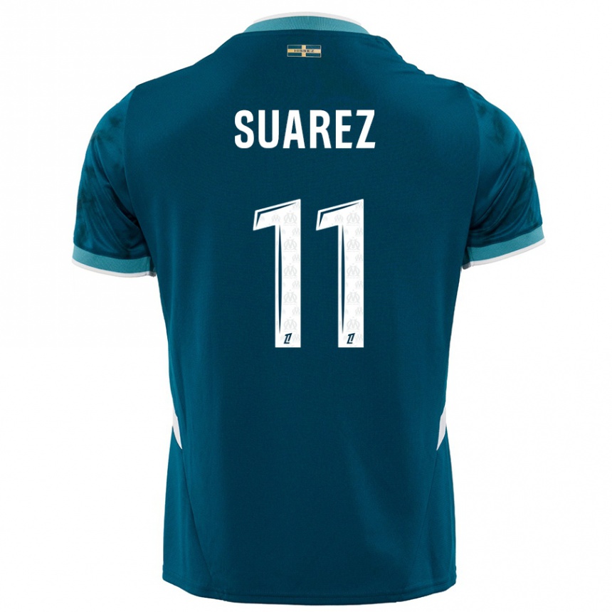 Gyermek Labdarúgás Luis Suarez #11 Türkizkék Idegenbeli Jersey 2024/25 Mez Póló Ing