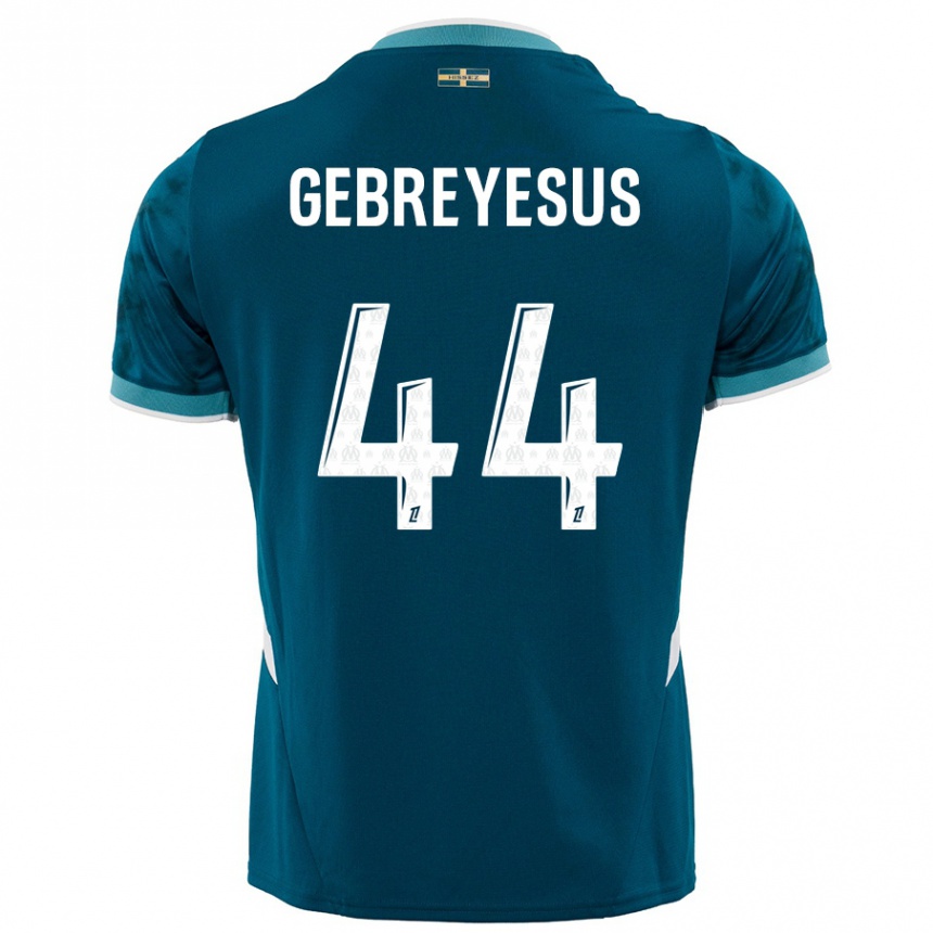 Gyermek Labdarúgás Esey Gebreyesus #44 Türkizkék Idegenbeli Jersey 2024/25 Mez Póló Ing