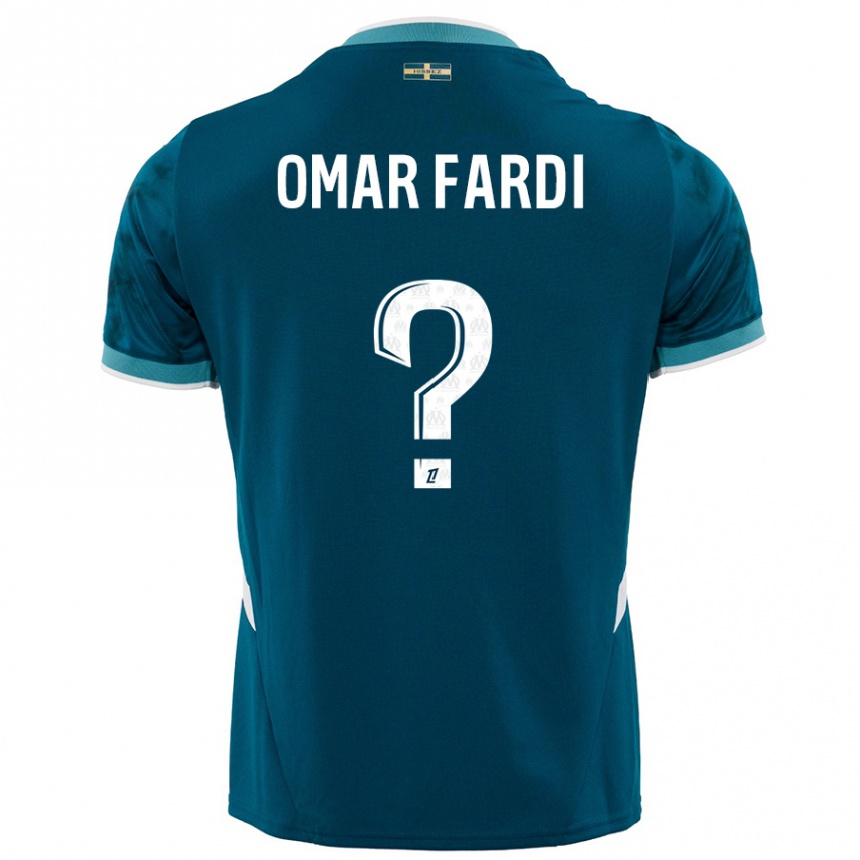 Gyermek Labdarúgás El Omar Fardi #0 Türkizkék Idegenbeli Jersey 2024/25 Mez Póló Ing