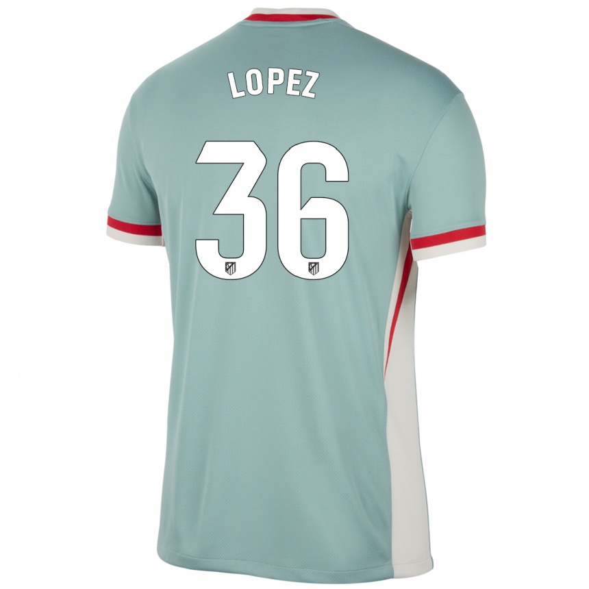 Gyermek Labdarúgás David Lopez #36 Világos Bézs Kék Idegenbeli Jersey 2024/25 Mez Póló Ing