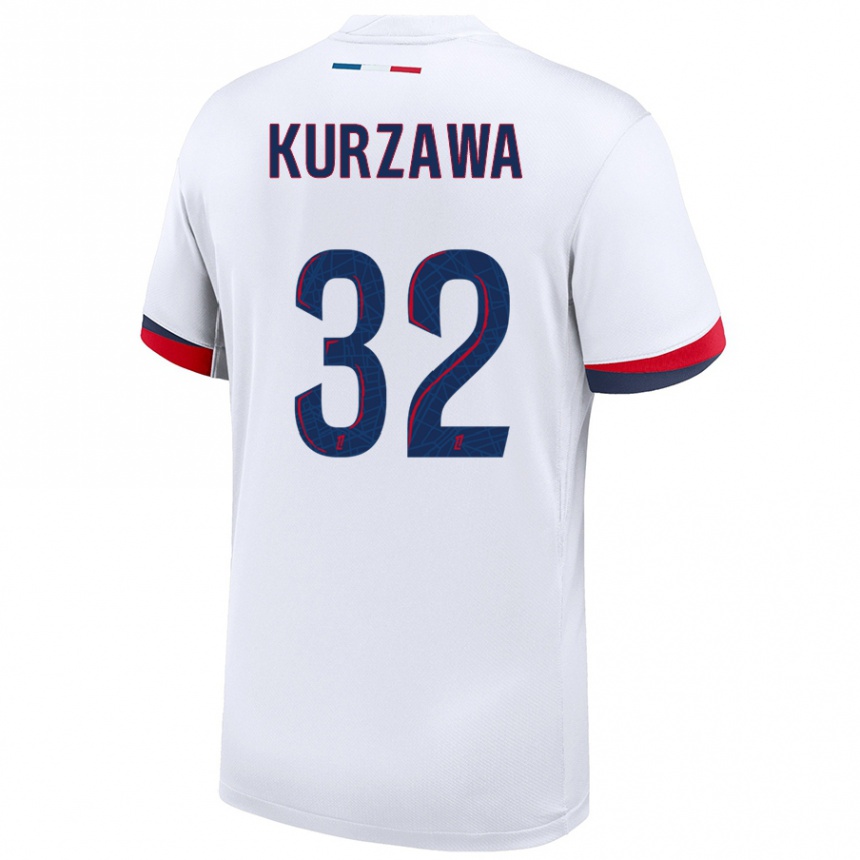 Gyermek Labdarúgás Layvin Kurzawa #32 Fehér Kék Piros Idegenbeli Jersey 2024/25 Mez Póló Ing