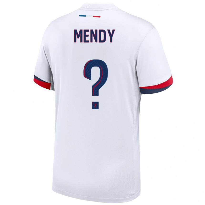 Gyermek Labdarúgás Tony Mendy #0 Fehér Kék Piros Idegenbeli Jersey 2024/25 Mez Póló Ing