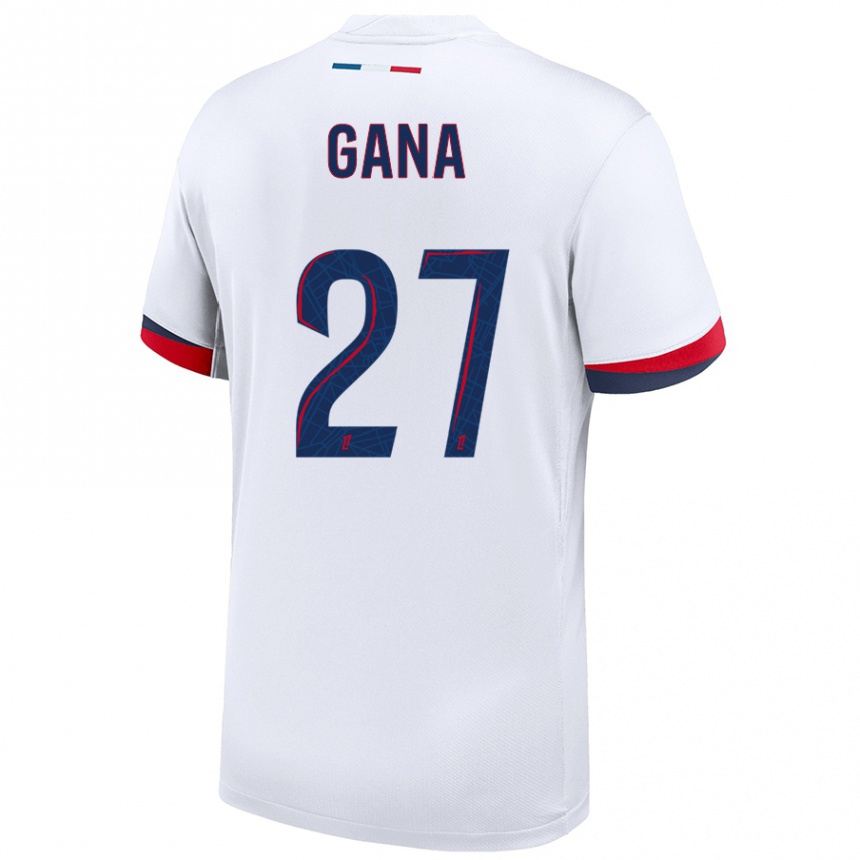 Gyermek Labdarúgás Idrissa Gana Gueye #27 Fehér Kék Piros Idegenbeli Jersey 2024/25 Mez Póló Ing