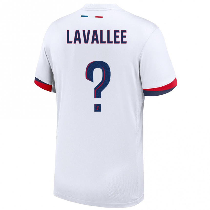 Gyermek Labdarúgás Lucas Lavallee #0 Fehér Kék Piros Idegenbeli Jersey 2024/25 Mez Póló Ing