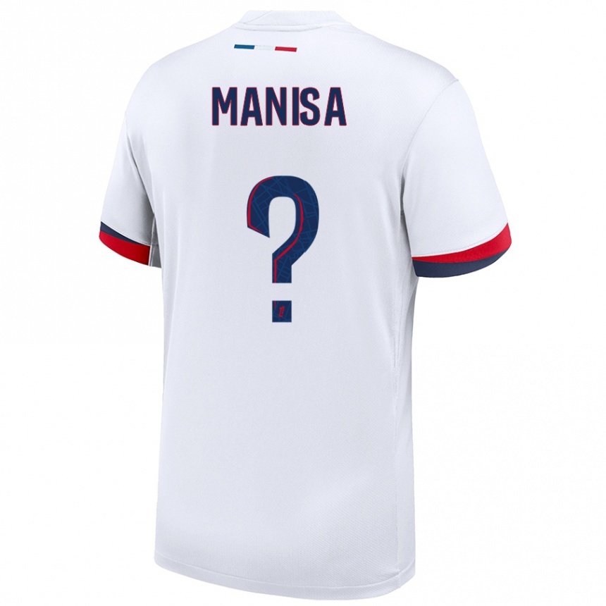 Gyermek Labdarúgás Lenny Manisa #0 Fehér Kék Piros Idegenbeli Jersey 2024/25 Mez Póló Ing