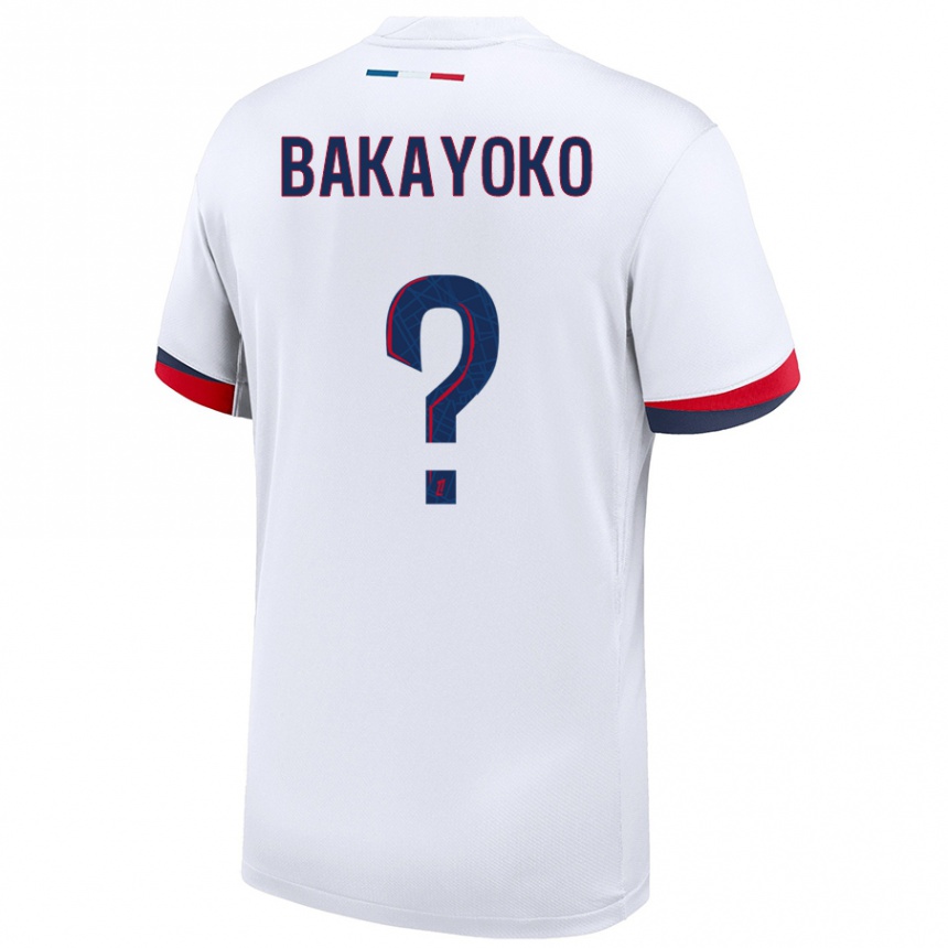 Gyermek Labdarúgás Ibrahim Bakayoko #0 Fehér Kék Piros Idegenbeli Jersey 2024/25 Mez Póló Ing