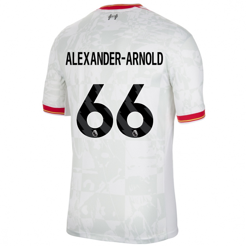 Gyermek Labdarúgás Trent Alexander-Arnold #66 Fehér Piros Fekete Harmadik Számú Jersey 2024/25 Mez Póló Ing