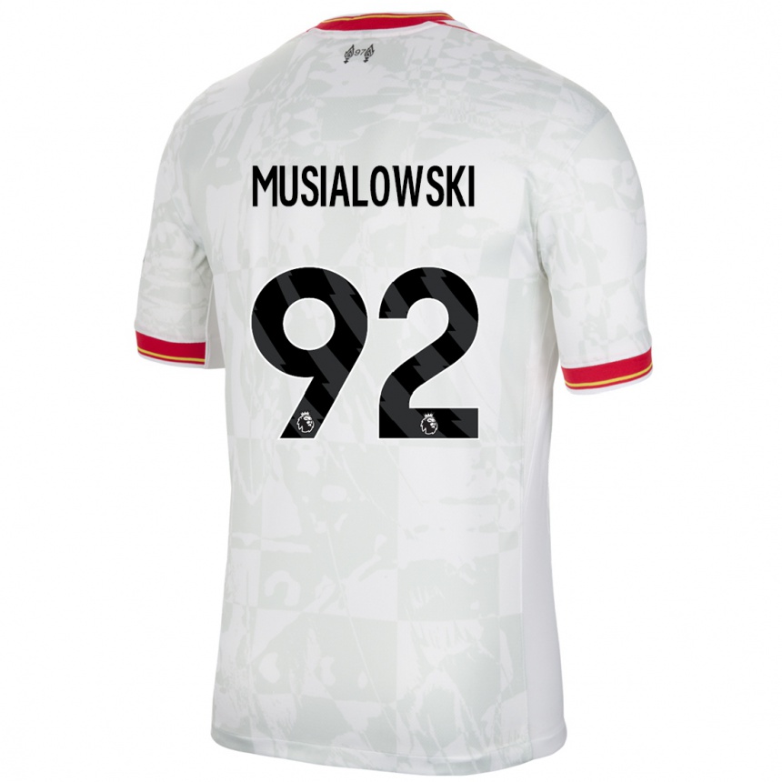 Gyermek Labdarúgás Mateusz Musialowski #92 Fehér Piros Fekete Harmadik Számú Jersey 2024/25 Mez Póló Ing