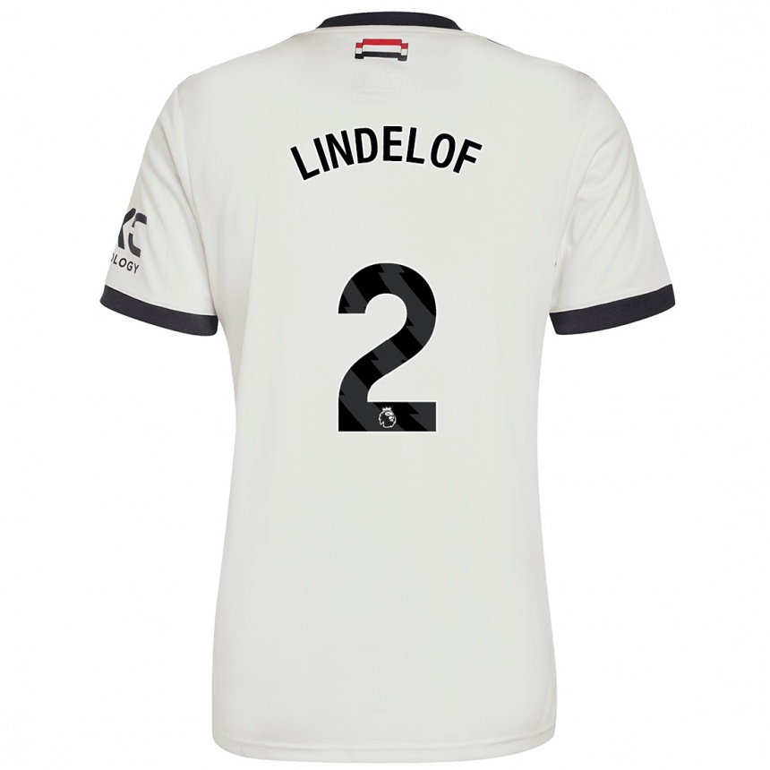 Gyermek Labdarúgás Victor Lindelof #2 Törtfehér Harmadik Számú Jersey 2024/25 Mez Póló Ing