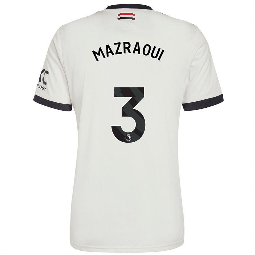 Gyermek Labdarúgás Noussair Mazraoui #3 Törtfehér Harmadik Számú Jersey 2024/25 Mez Póló Ing