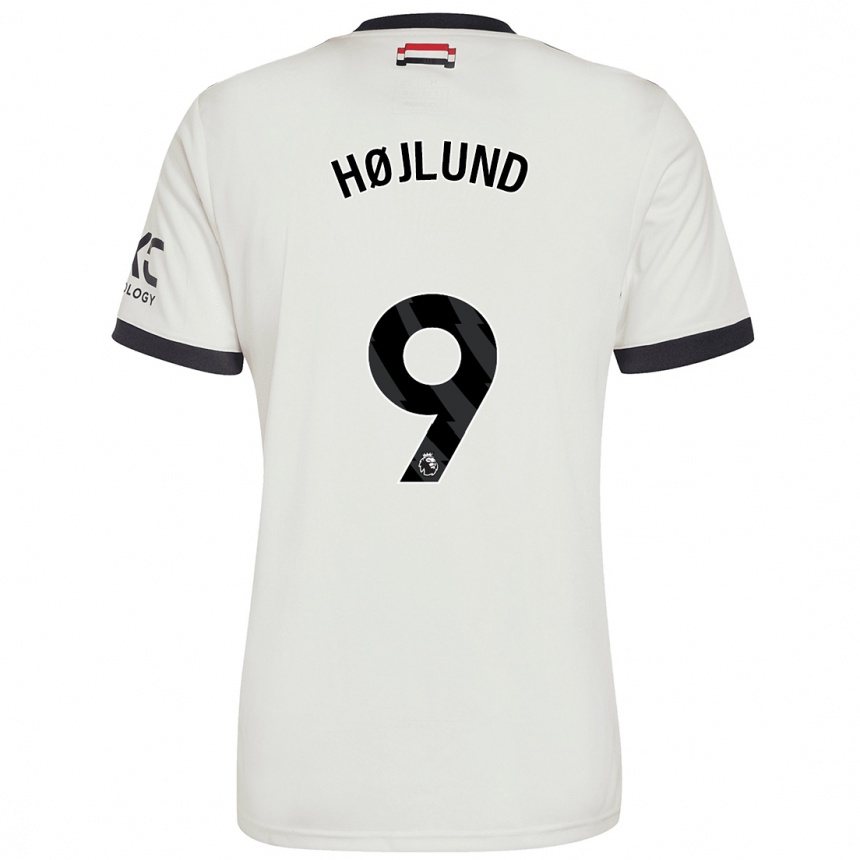 Gyermek Labdarúgás Rasmus Højlund #9 Törtfehér Harmadik Számú Jersey 2024/25 Mez Póló Ing