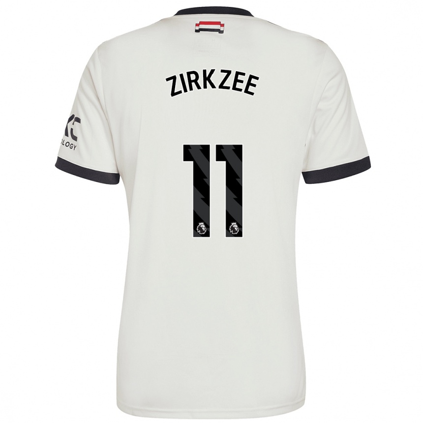 Gyermek Labdarúgás Joshua Zirkzee #11 Törtfehér Harmadik Számú Jersey 2024/25 Mez Póló Ing